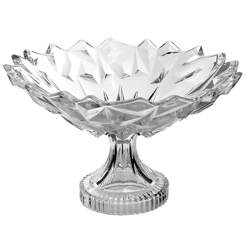 Fruteira de Mesa em Vidro com Pé Útil Bazar 29,5x19cm 138