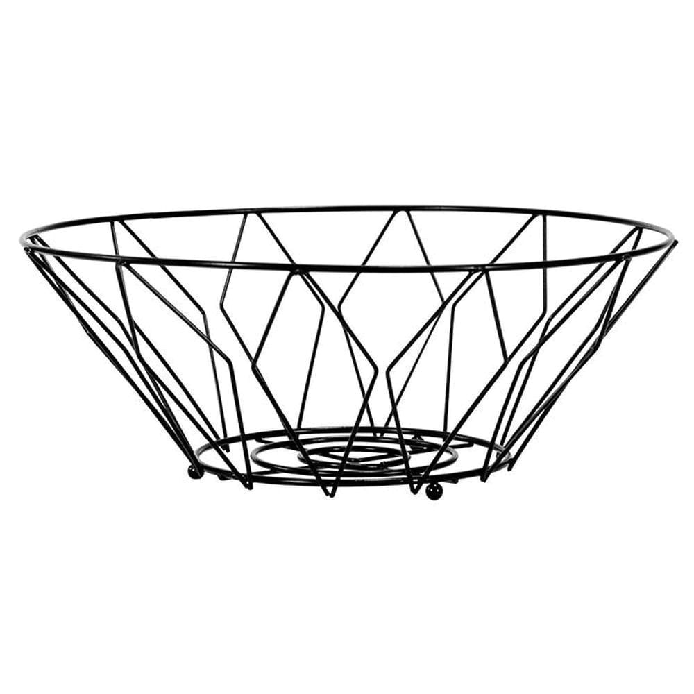 Fruteira de Mesa Triângulos Aramado Preta Útil Bazar 11x25cm RF611
