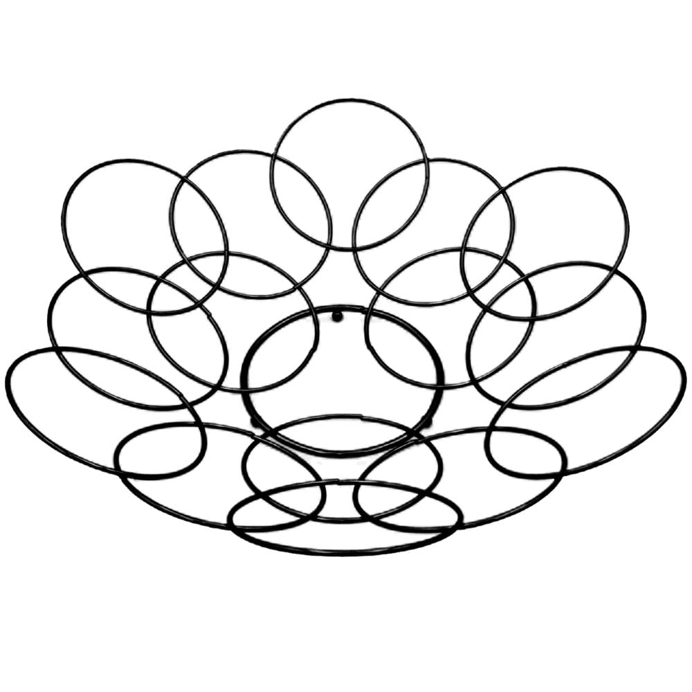 Fruteira de Mesa Círculos Aramado Preta Útil Bazar 31cm RF566