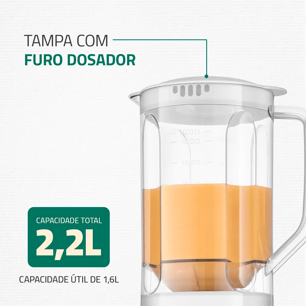 Liquidificador Pratic Branco Power Mondial 220V | FastStore PDP