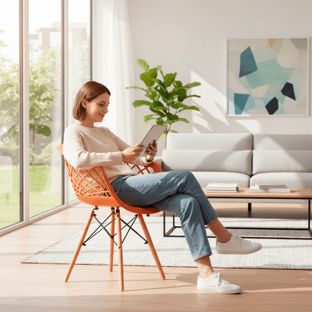 Cadeira Eiffel Web Salmon Mozaic | FastStore PDP
