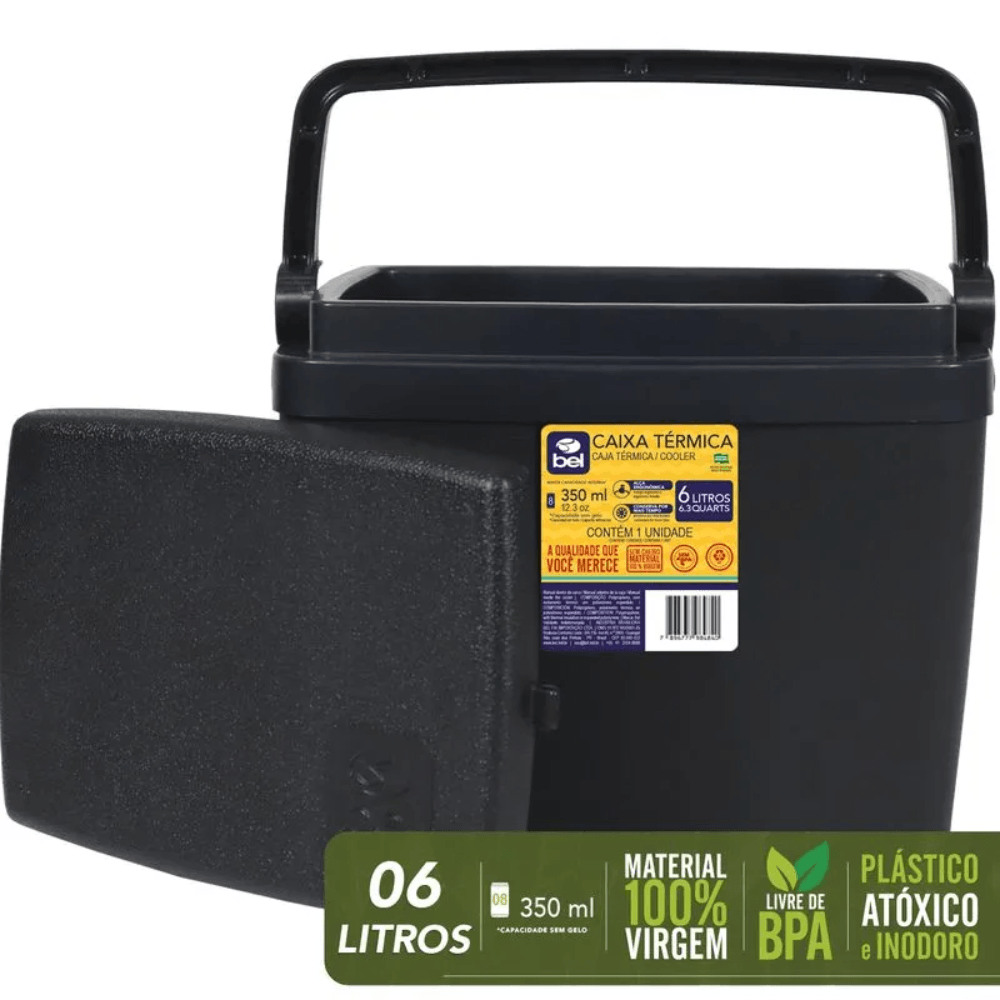 Caixa Térmica 6 Litros Preto Bel Store 70850055 | FastStore PDP