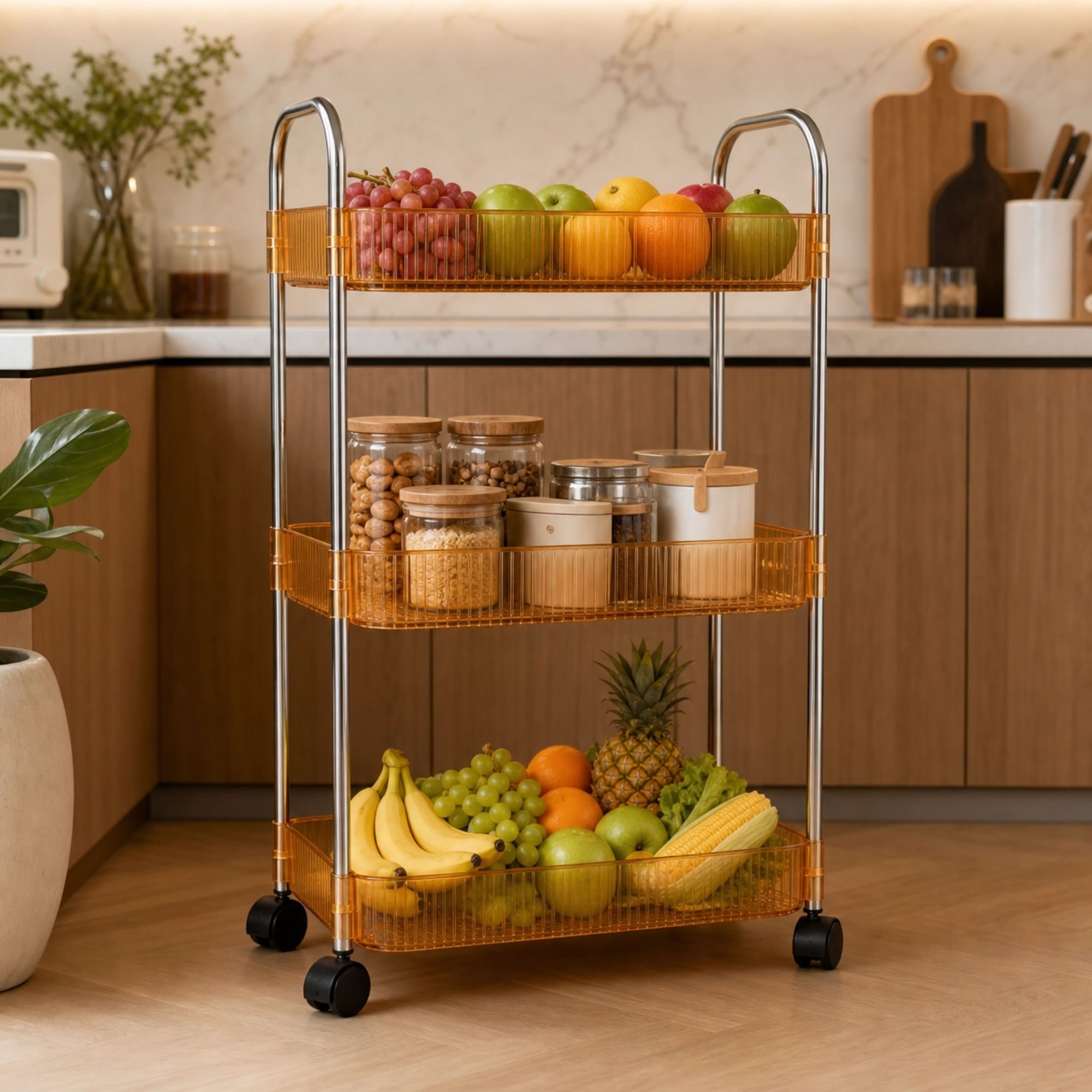 【モリ】FRUTIA セット Fruteira de Chão Metal 3 Andares Mozaic RF4597 | FastStore PDP