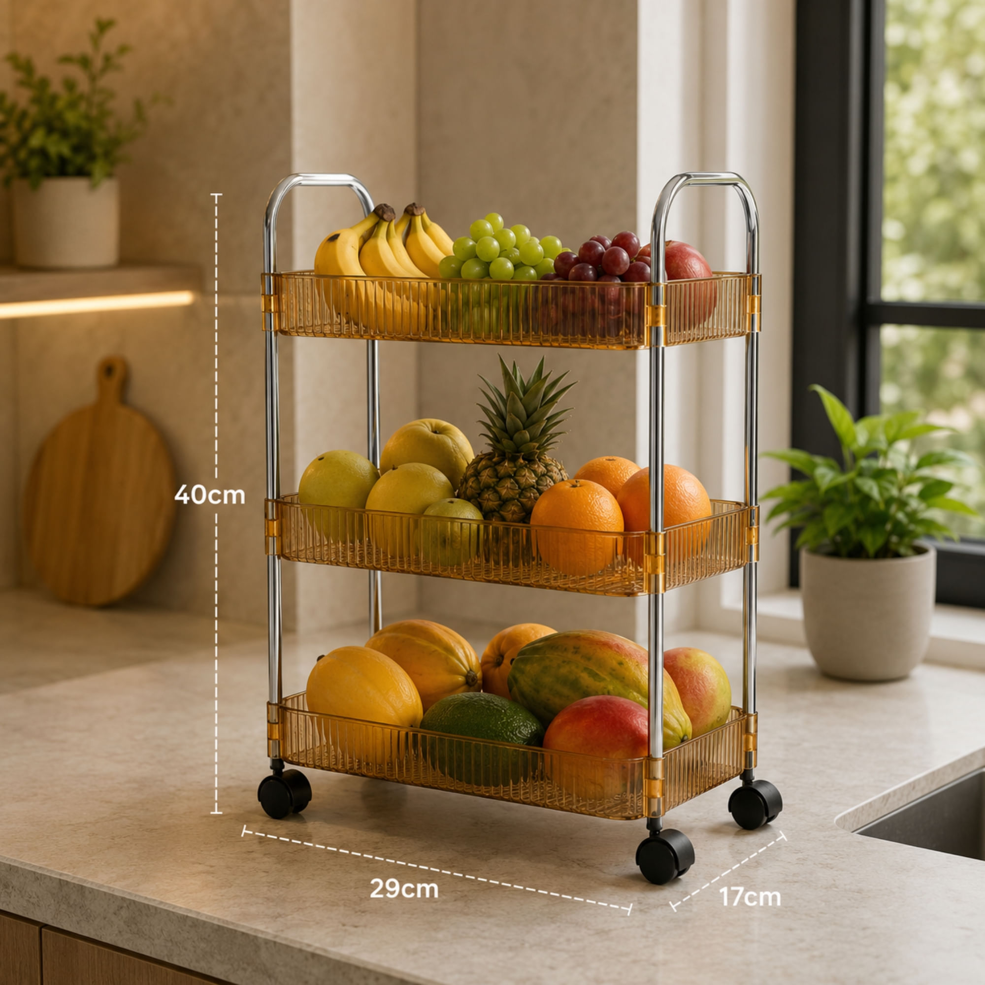 Fruteira de Chão Metal 3 Andares Mozaic RF4597 | FastStore PDP