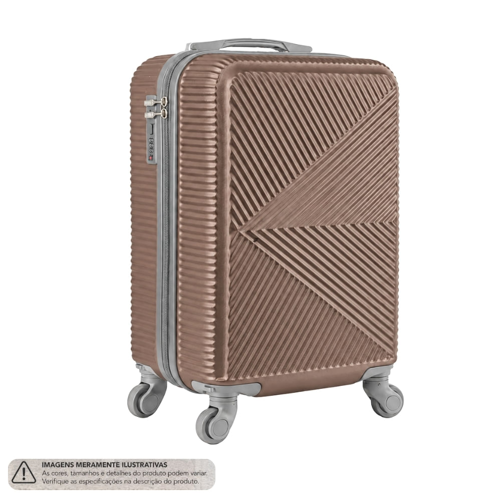 Mala de Viagem Olimpia Champanhe Bordo 55cm Útil Bags UB5238D5